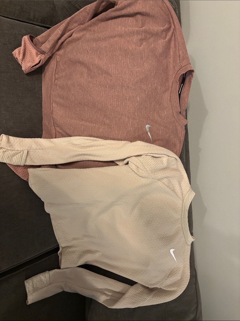 Nike Running Long Sleeve Sweater Duo - Rosewood & Cream